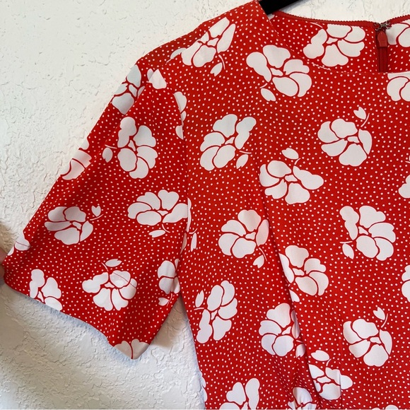 Boden Ruth Rosehip Primrose Floral Midi Dress Red Polka Dot 2R - Picture 13 of 15